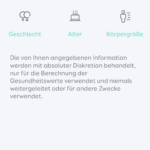 Geschlecht, Alter und Körpergröße angeben