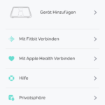 Im Menü Apple Health auswählen